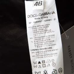 Pre Owned Dolce & Gabbana Charcoal Grey Wool Waistcoat Style Blazer S