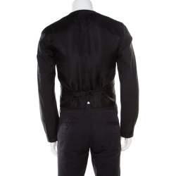 Pre Owned Dolce & Gabbana Charcoal Grey Wool Waistcoat Style Blazer S