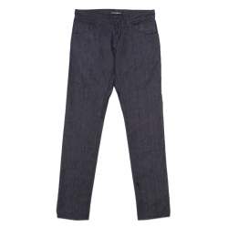 Pre Owned Dolce & Gabbana 14 Gold Indigo Dark Wash Denim Straight Fit Jeans XS