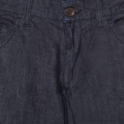 Pre Owned Dolce & Gabbana 14 Gold Indigo Dark Wash Denim Straight Fit Jeans XS