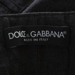 Pre Owned Dolce & Gabbana Grey Micro Houndstooth Cotton Shorts XL