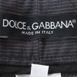 Pre Owned Dolce & Gabbana Grey Pin Striped Cotton Shorts S