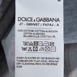 Pre Owned تي شيرت دولتشي أند غابانا قطن مطبوع برينسيبي دي سيسيليا أزرق كحلي مقاس كبير جداً جداً جداً (اكس اكس اكس لارج)