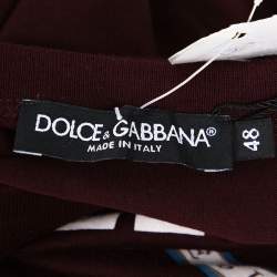 Dolce & Gabbana Burgundy Angelo Custode Print Cotton T-Shirt M