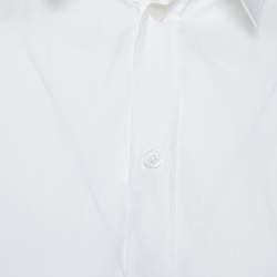 Pre Owned قميص دولتشي أند غابانا أزرار أمامية أكمام طويلة قطن أبيض كبير جدا