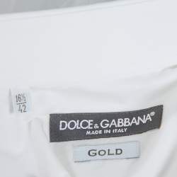 Pre Owned قميص دولتشي أند غابانا أزرار أمامية أكمام طويلة قطن أبيض كبير جدا