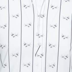 Pre Owned Dolce & Gabbana White Cotton Bee Print Long Sleeve Button Front Shirt M