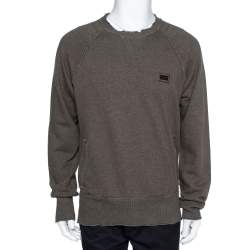 مملوكة مسبقًا سويتشيرت دولتشي أند غابانا تريكو قطن رمادي كبير