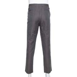 Pre Owned بنطلون دولتشي أند غابانا دافلين كتان بني كاروهات مقاس 4 إكس لارج - كبير جدًا جدًا جدًا جدًا