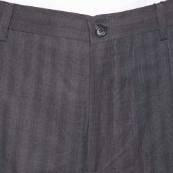 Pre Owned بن طلون دولتشي أند غابانا دافلين كتان بني كاروهات مقاس 4 إكس لارج - كبير جدًا جدًا جدًا جدًا