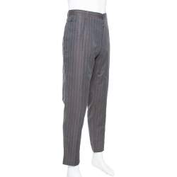 Pre Owned بنطلون دولتشي أند غابانا دافلين كتان بني كاروهات مقاس 4 إكس لارج - كبير جدًا جدًا جدًا جدًا