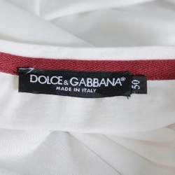 Pre Owned Dolce & Gabbana White DG Heaven Printed Cotton Crewneck T-Shirt L