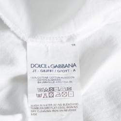Pre Owned Dolce & Gabbana White DG Heaven Printed Cotton Crewneck T-Shirt L