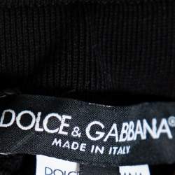 Pre Owned Dolce & Gabbana Black Knit Striped Trim Detail Track Pants S