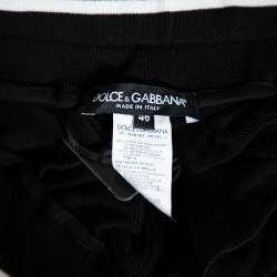 Pre Owned Dolce & Gabbana Black Knit Striped Trim Detail Track Pants S