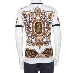 Pre Owned تي شيرت دولتشي أند غابانا رقبة مستديرة قطن طباعة شعار أبيض مقاس صغير جداً