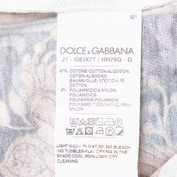 Pre Owned تي شيرت دولتشي أند غابانا رقبة مستديرة قطن طباعة شعار أبيض مقاس صغير جداً