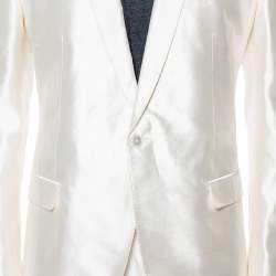 Pre Owned بذلة دولتشي أند غابانا مارتيني حرير كريمي مقاس كبير جاً (اكس لارج)