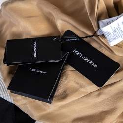 Pre Owned جاكيت دولتشي أند غابانا جلد تمساح أبيض بسحاب أمامي مقاس كبير جدًا - إكس لارج