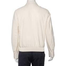 Pre Owned جاكيت دولتشي أند غابانا جلد تمساح أبيض بسحاب أمامي مقاس كبير جدًا - إكس لارج