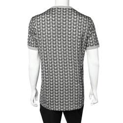 Pre Owned Dolce & Gabbana Grey Owl Printed Cotton Crewneck T-Shirt XXL