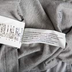 Pre Owned Dolce & Gabbana Grey Jersey Contrast Trim Button Down T-Shirt M