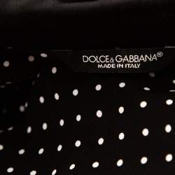 Pre Owned Dolce & Gabbana Black Wool Crown Logo Embroidered Single Breasted Blazer M