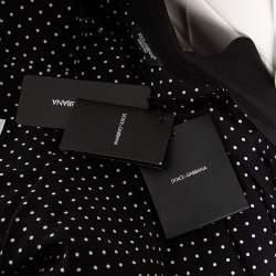 Pre Owned Dolce & Gabbana Black Wool Crown Logo Embroidered Single Breasted Blazer M