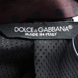 Pre Owned جاكيت بليزر دولتشي أند غابانا صوف بولكا دوت عنابي صدرية واحدة مقاس وسط (ميديوم)