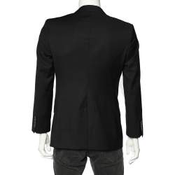 مملوكة مسبقًا Dolce & Gabbana Black Wool Bee Crest Embellished Martini Blazer M