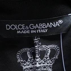 مملوكة مسبقًا Dolce & Gabbana Black Wool Bee Crest Embellished Martini Blazer M