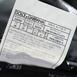 مملوكة مسبقًا Dolce & Gabbana Black Wool Bee Crest Embellished Martini Blazer M