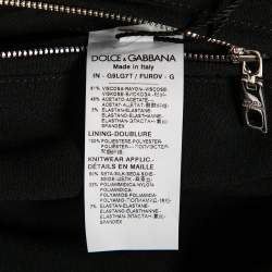 Pre Owned Dolce & Gabbana Black Crepe & Rib Knit Trimmed Zip Front Jacket XL