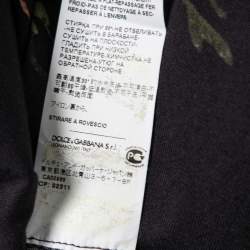 Pre Owned Dolce & Gabbana Midnight Blue Floral Printed Cotton Crewneck T-Shirt XL