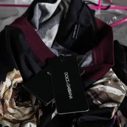 Pre Owned Dolce & Gabbana Midnight Blue Floral Printed Cotton Crewneck T-Shirt XL