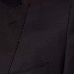 Pre Owned Dolce & Gabbana Dark Purple Wool Button Front Martini Blazer M