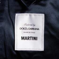 Pre Owned Dolce & Gabbana Black Floral Pattern Silk Martini Blazer M