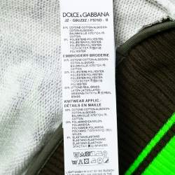 Pre Owned Dolce & Gabbana Green Camouflage Cotton Logo Plaque Sweatshirt M