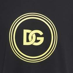 Pre Owned Dolce & Gabbana Black Logo Print Cotton Crew Neck Half Sleeve T-Shirt XXL