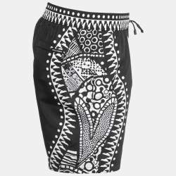 Dolce & Gabbana Black Heart Logo Print Synthetic Swim Trunk L
