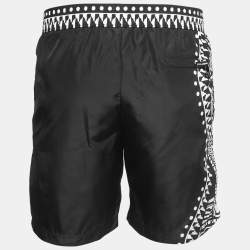 Dolce & Gabbana Black Heart Logo Print Synthetic Swim Trunk L