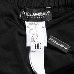 Dolce & Gabbana Black Heart Logo Print Synthetic Swim Trunk L