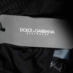 Dolce & Gabbana Black Heart Logo Print Synthetic Swim Trunk L