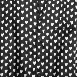 Pre Owned Dolce & Gabbana Black/White Heart Print Silk Pajama Shirt 4XL