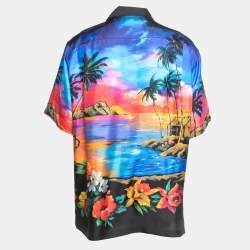 Pre Owned Dolce & Gabbana Multicolor Silk Hawaiian Print Shirt XL