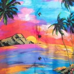 Pre Owned Dolce & Gabbana Multicolor Silk Hawaiian Print Shirt XL