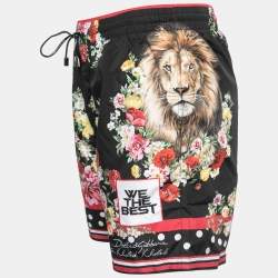 Dolce & Gabbana X Khaled Khaled Beachwear Black Jungle Mix Print Swim Shorts M