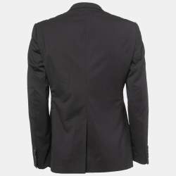 Pre Owned Dolce & Gabbana Black Virgin Wool Gold Fit Blazer XL
