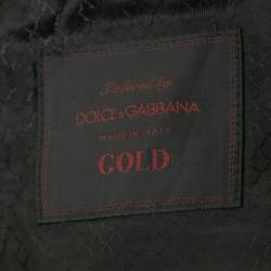 Pre Owned Dolce & Gabbana Black Virgin Wool Gold Fit Blazer XL