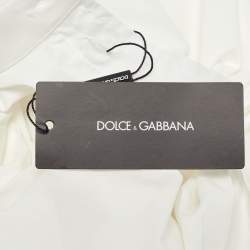 Pre Owned Dolce & Gabbana White Cotton Gold Fit Shirt L